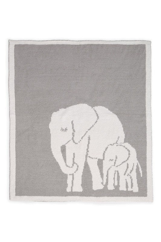 ELEPHANT Print Kids Luxury Soft Throw Blanket - Bargainwizz