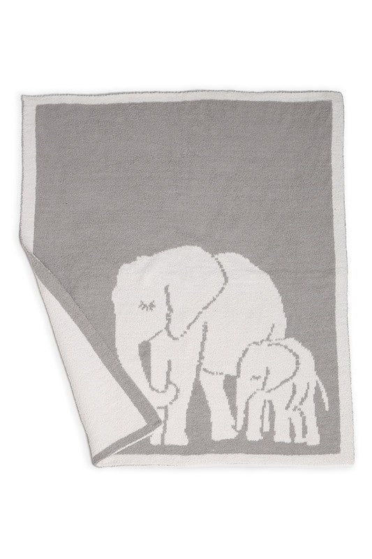 ELEPHANT Print Kids Luxury Soft Throw Blanket - Bargainwizz