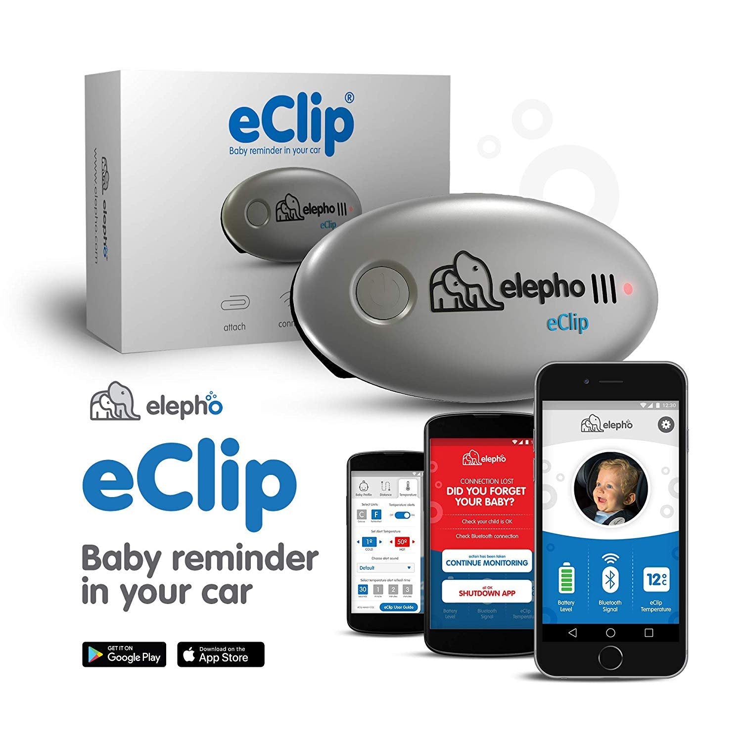 Elepho eClip Car Baby Reminder - Bargainwizz