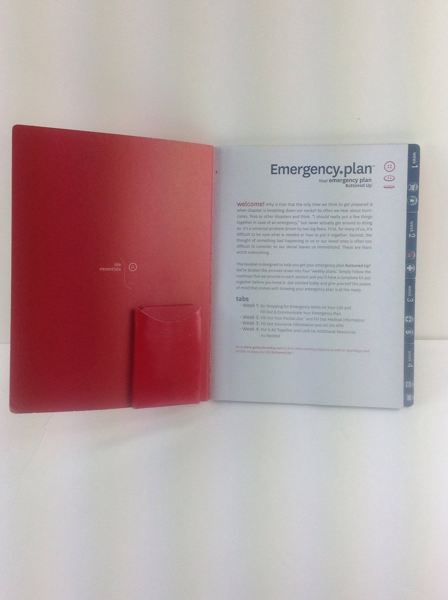 Emergency Plan Buttoned Up Book Planner Shopping List Prepare Disaster Log - Bargainwizz