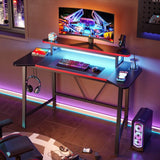 Gaming Computer Table with LED Lights - Bargainwizz