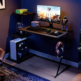 Gaming Desk with 3-Tier Open Shelf