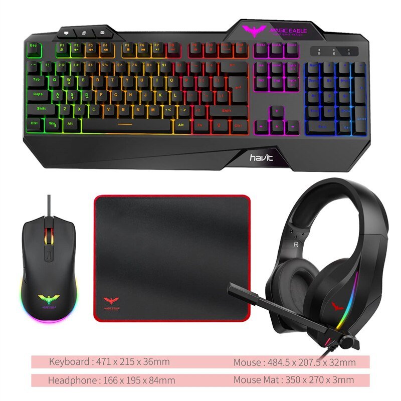 Gaming Keyboard Mouse Headset Set - Bargainwizz