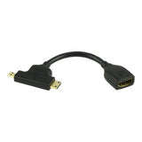 GE HDMI Adapter - Female 19-pin HDMI to Male 19-pin Mini HDMI