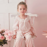 Girls pajama pink lace set - Bargainwizz