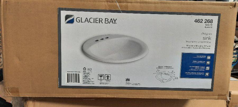 Glacier Bay Drop-In Bathroom Sink - Bargainwizz