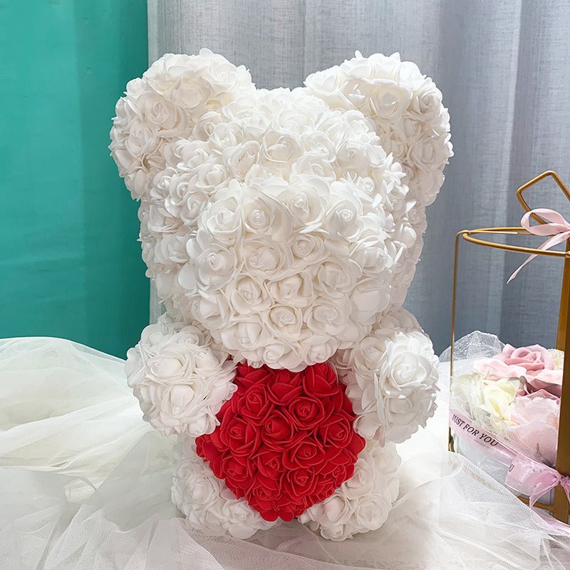 Hand Made Rose Flower Teddy Bear - Bargainwizz