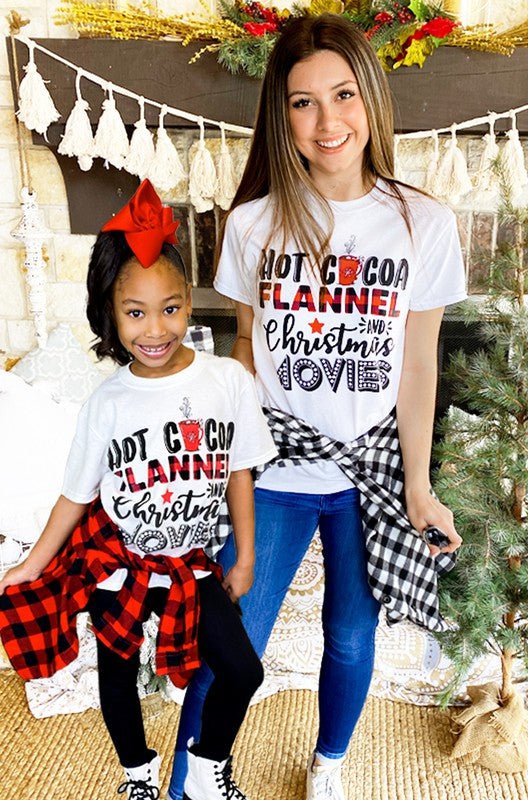 Hot Cocoa Flannels and Christmas Movies T-Shirt - Bargainwizz