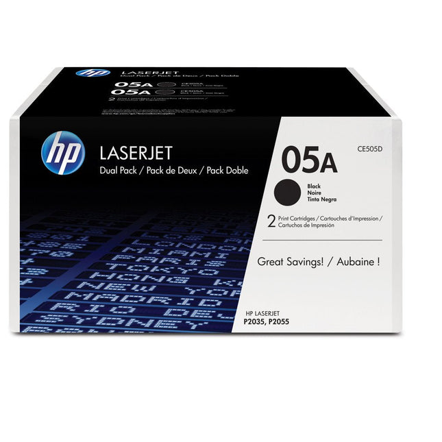 HP 05A Black Toner Cartridges, Standard, 2/Pack - Bargainwizz