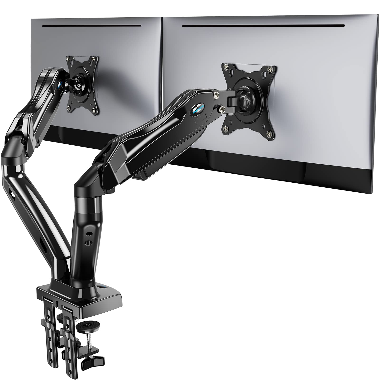 HUANUO Dual Monitor Stand, Adjustable Spring Monitor Desk Mount - Bargainwizz