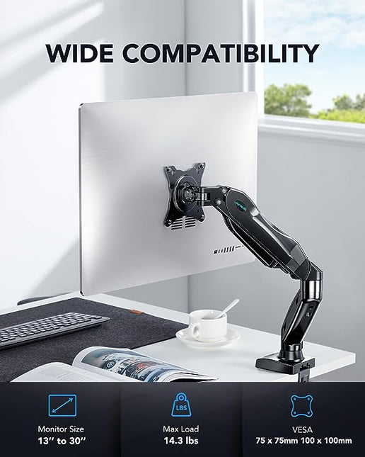 HUANUO Single Monitor Stand, Adjustable Spring Monitor Desk Mount - Bargainwizz