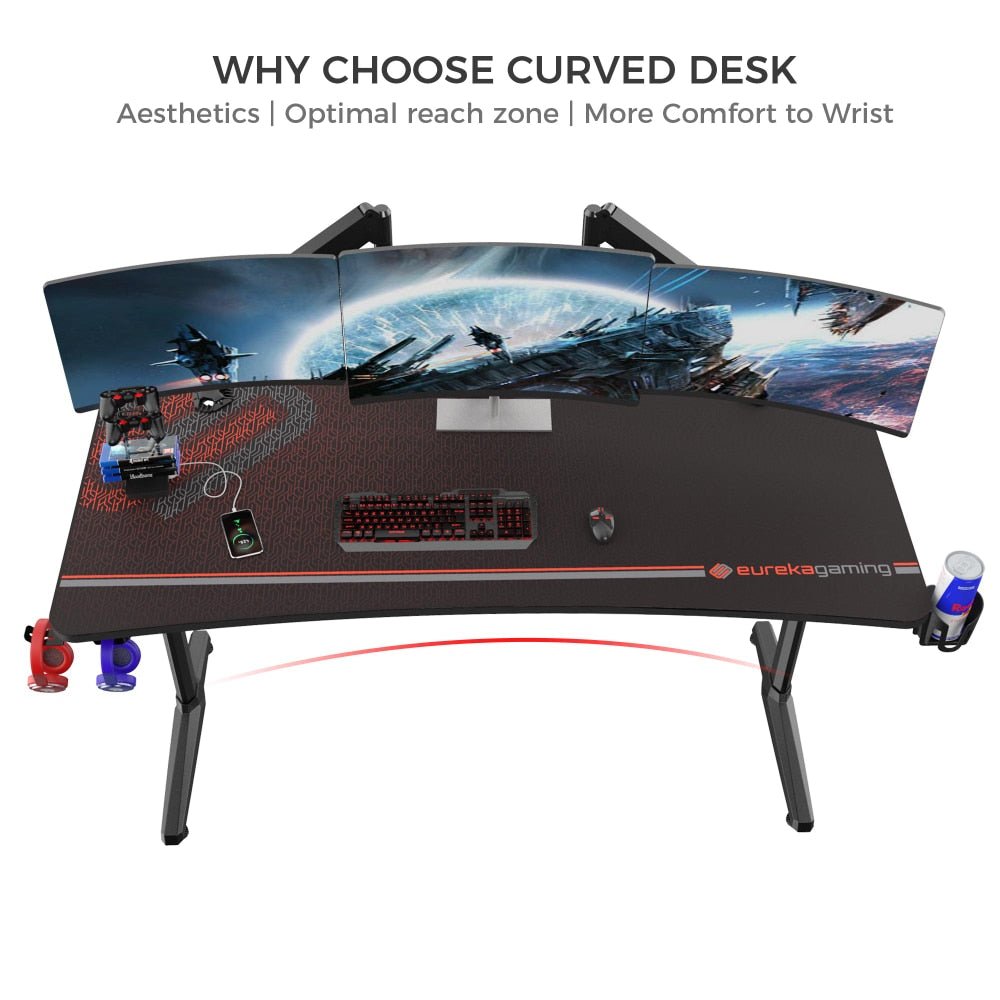 I-Shaped Computer Gaming Desk - Bargainwizz