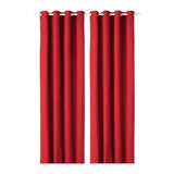 IKEA Ritva Curtains With Tie Backs 1 Pair Red 57x65
