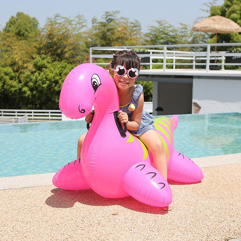 Inflatable Pink Dinosaur Ride On Toy - Bargainwizz