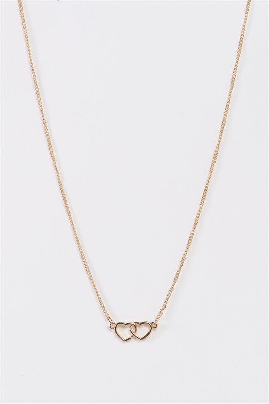Interlocked Hearts Charm Necklace - Bargainwizz