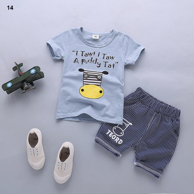 Kids Cotton T-Shirt & Shorts Outfits - Bargainwizz