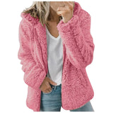 Large Fleece Fluffy Zipper Hooded Jacket - Bargainwizz