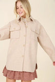 Light beige shacket with pockets - Bargainwizz