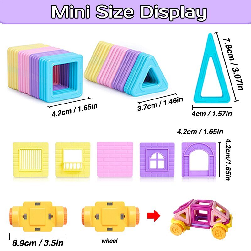 Macaron Magnetic Building Blocks: Mini-Sized - Bargainwizz