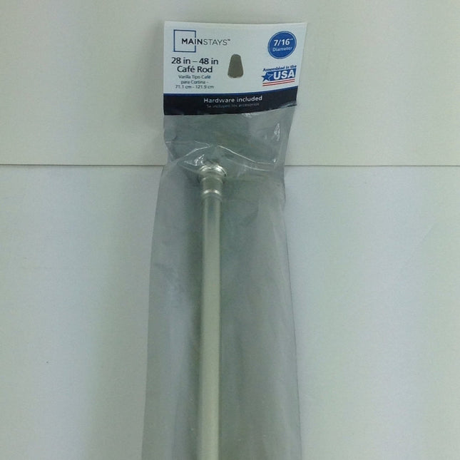 Mainstays 28-48 in. Adjustable Cafe Curtain Rod, 7/16 in. Diameter - Bargainwizz