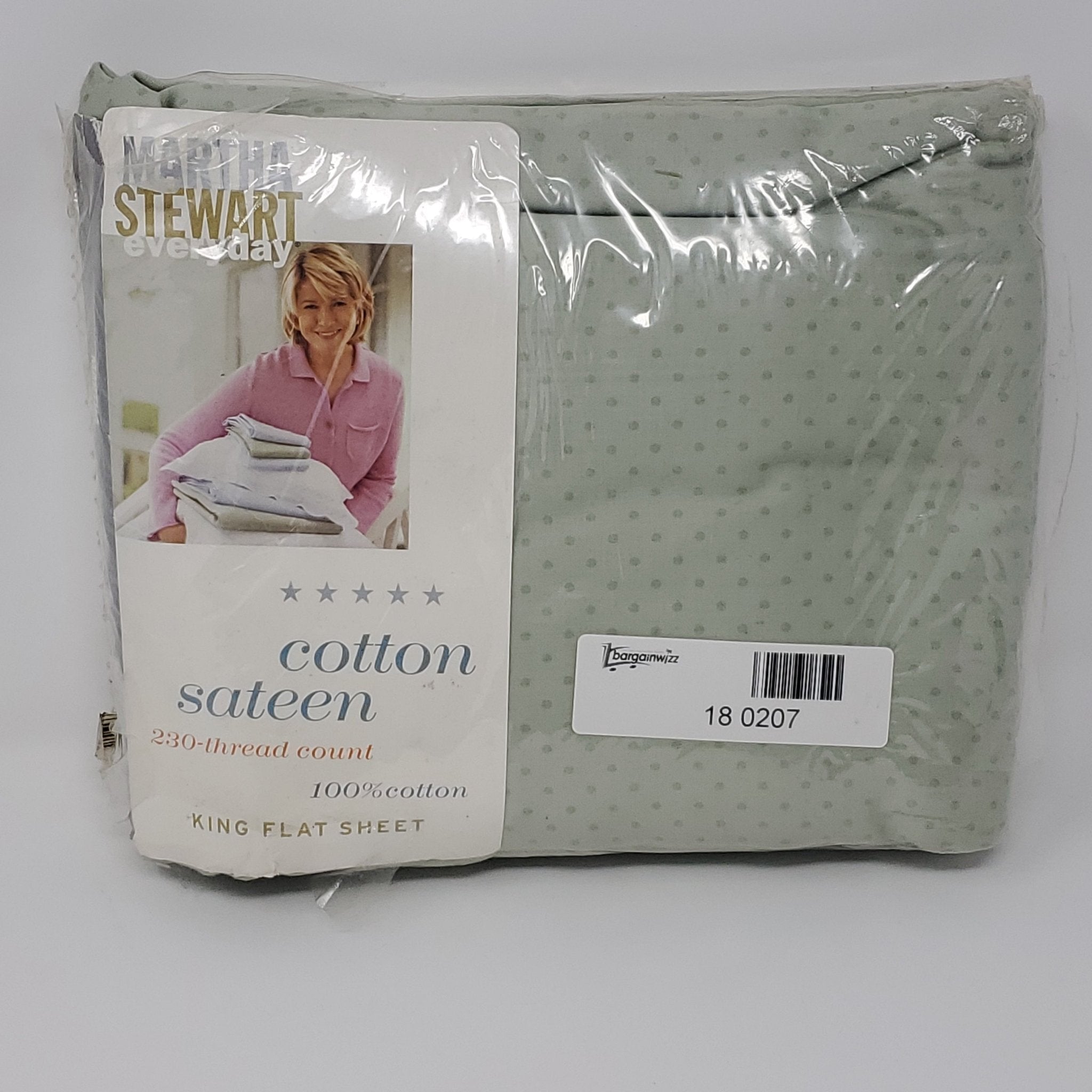 Martha Stewart Cotton Sateen 230-Thread count, King Flat Sheet - Bargainwizz