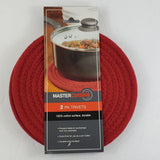 Master Cuisine - 9" Round Red Trivets, 2-Pack - Bargainwizz