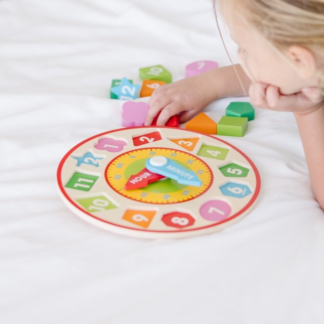 Melissa & Doug Shape Sorting Clock - Wooden Educational Toy - Bargainwizz