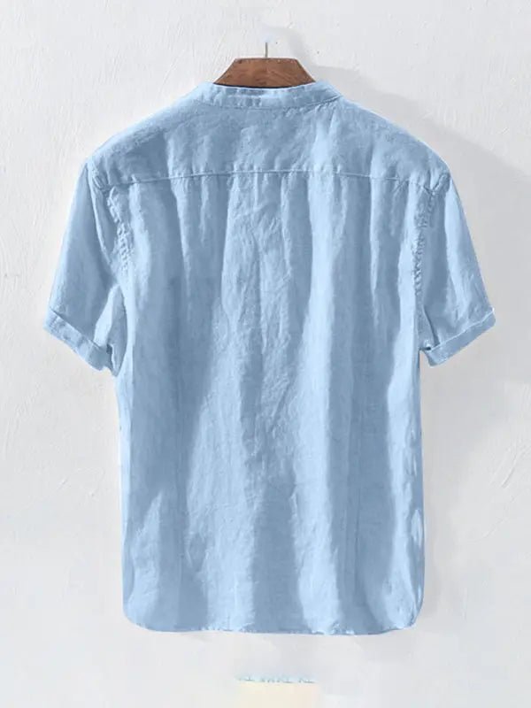 Men's Solid color - casual short sleeve shirt - Bargainwizz