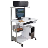 Mobile Computer Tower Desk with Storage