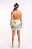 Open back halter bodysuit and skirt set - Bargainwizz