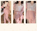 Pajamas With Pants Soft Lace Bow - Bargainwizz