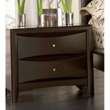 Phoenix 2 Drawer Nightstand in Rich Deep Cappuccino Finish by Coaster