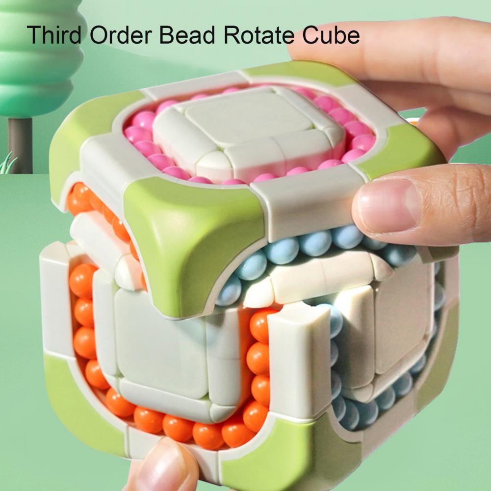 Portable Geometric Bead Brain Game Cube - Bargainwizz