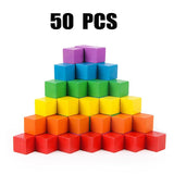 Rainbow Color Cube Building Blocks - Bargainwizz