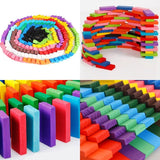 Rainbow Wood Domino Block Set - Bargainwizz