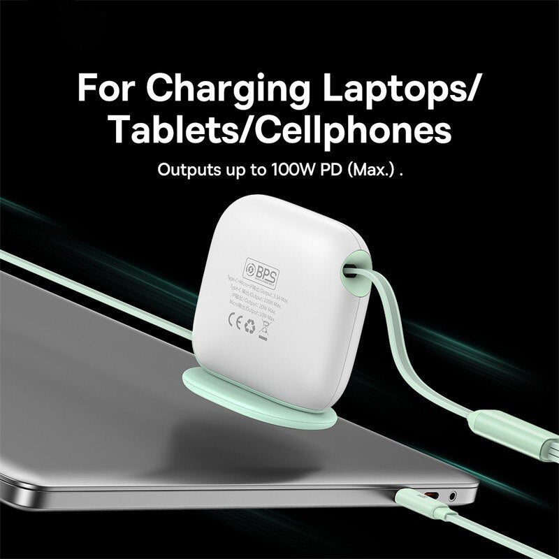 Retractable 100W 3-in-1 USB-C Cable - Bargainwizz