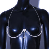 Rhinestone Heart Bra Chain Necklace - Bargainwizz