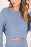 Ribbed Knit Crop Top and Skirt Set - Bargainwizz
