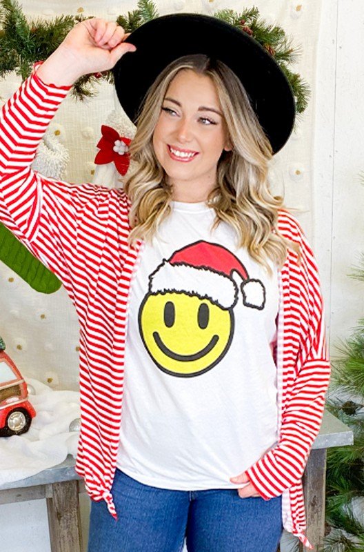 Santa Smiley Christmas T-Shirt - Bargainwizz