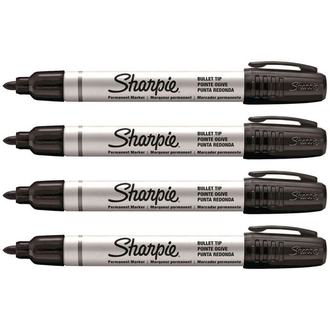 Sharpie Permanent Markers Black Pro Bullet Tip (4-Pack) Blacks - Bargainwizz