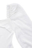 Shirring Sleeve Bodysuit - Bargainwizz