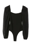 Shirring Sleeve Bodysuit - Bargainwizz