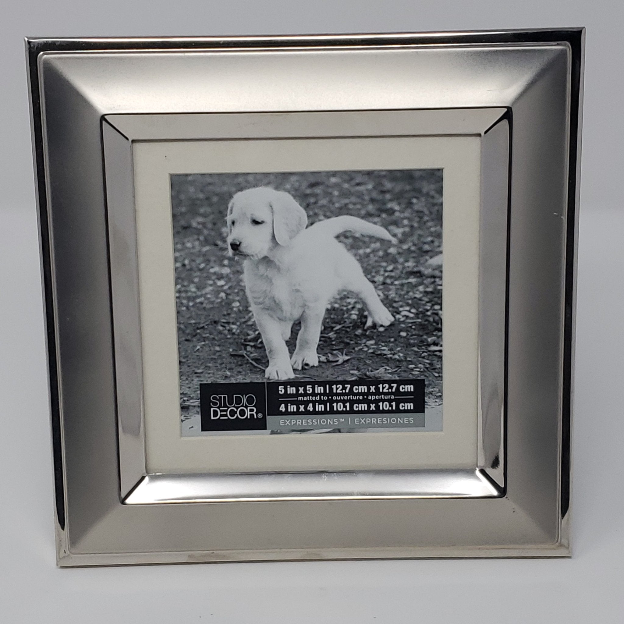 Silver Two-Tone 4" x 4" Frame with Mat, Expression - Bargainwizz