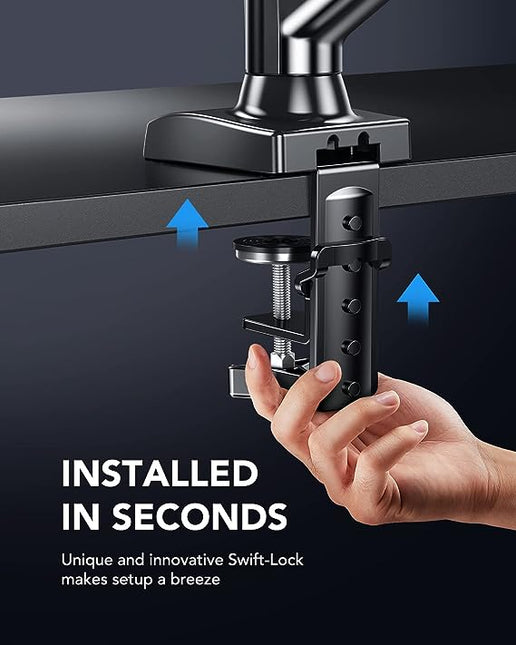 Single Monitor Stand - Gas Spring Single Arm Monitor Desk Mount - Bargainwizz