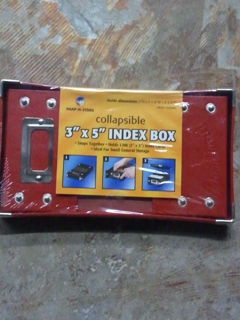 Snap-N-Store Collapsible 3 x 5 Index Box - Bargainwizz