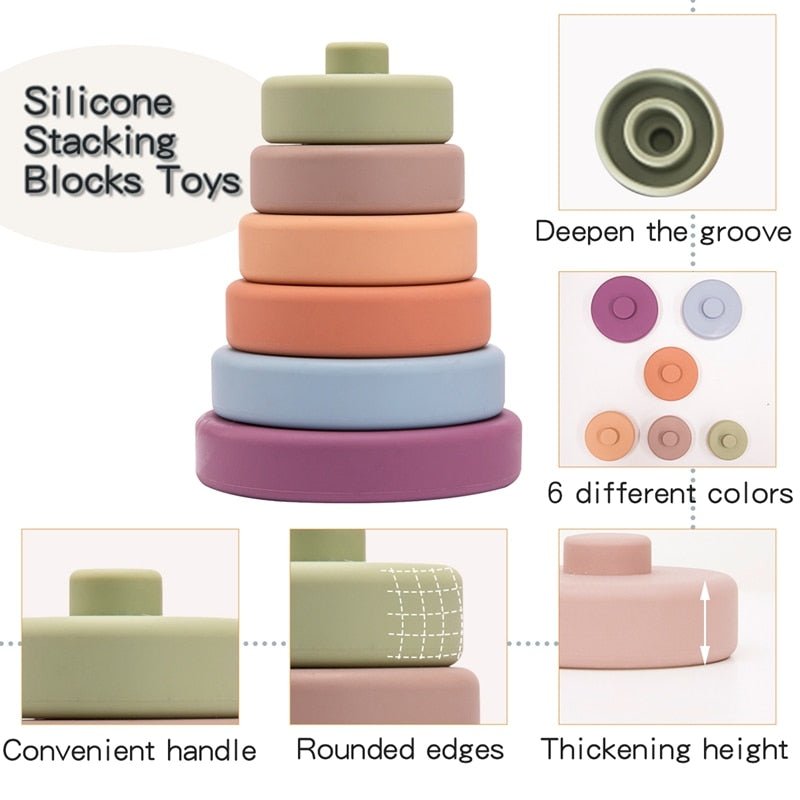 Soft Silicone Stacking Block Set - Bargainwizz