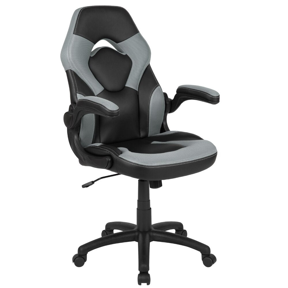 Swivel Gaming Chair with Flip-up Arms - Bargainwizz