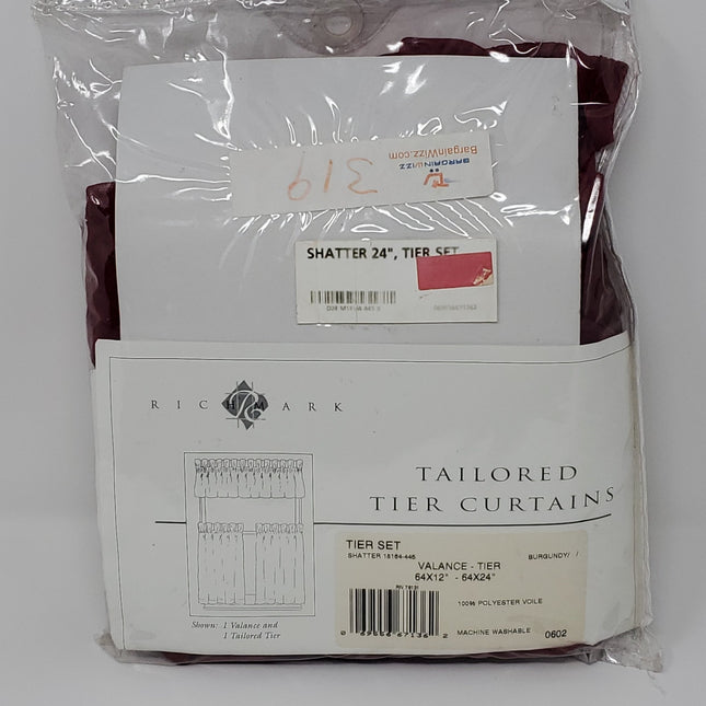 Tailored Tier Curtains - Valance Tier burgundy - Bargainwizz