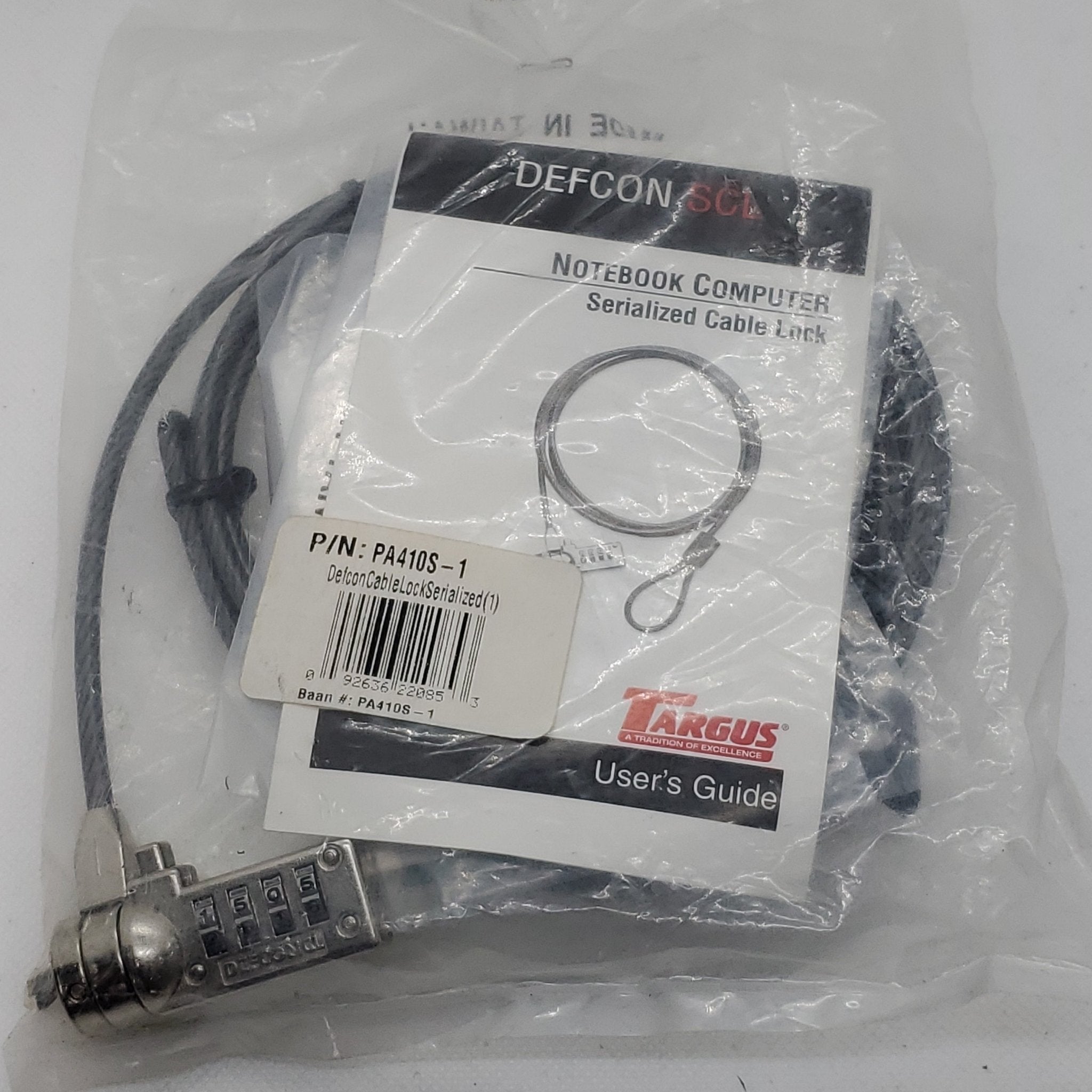 Targus DEFCON SCL T-Lock Serialized Combo Cable Lock, 6.5' - Bargainwizz