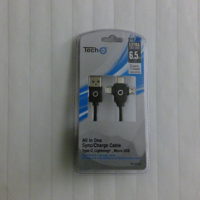 Tech 361 All In One Sync/Charger Cable - Bargainwizz